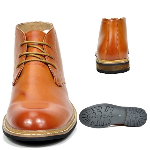 NEW Mens Bruno Leather Lined Oxfords Ankle Boots - Picture 2 of 2